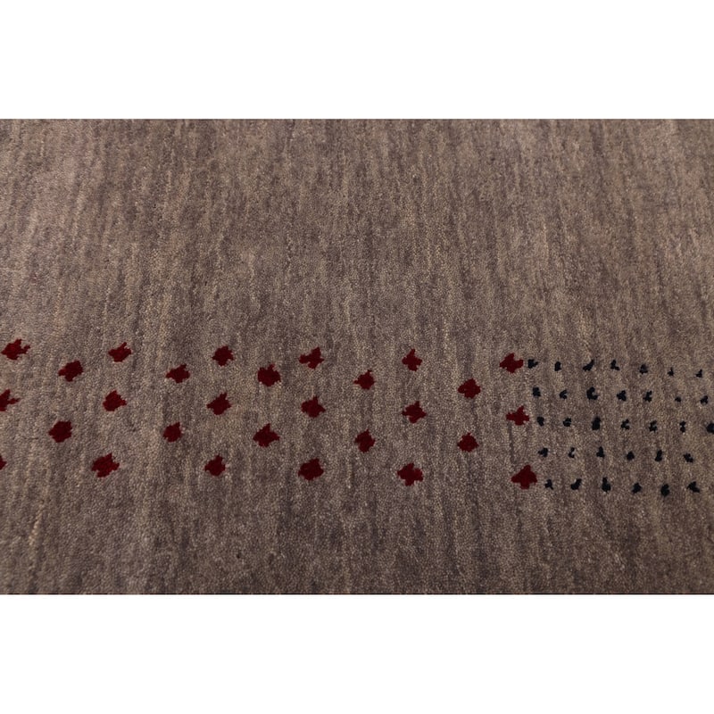 ECARPETGALLERY Hand Loomed Kashkuli Gabbeh Grey Wool Rug - 5'1 x 7'10