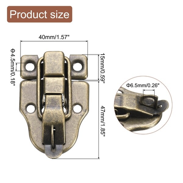 2-Piece Hasp Lock Set, Iron, Electroplating, Silver, 62 x 40mm