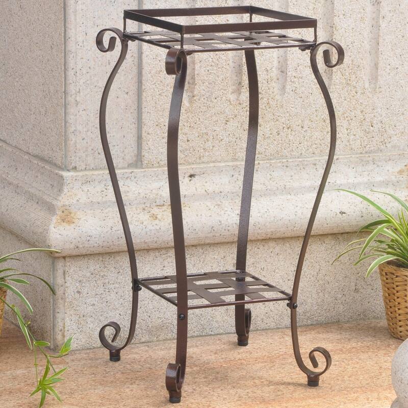 Mandalay Square Iron Plant Stand - Bronze