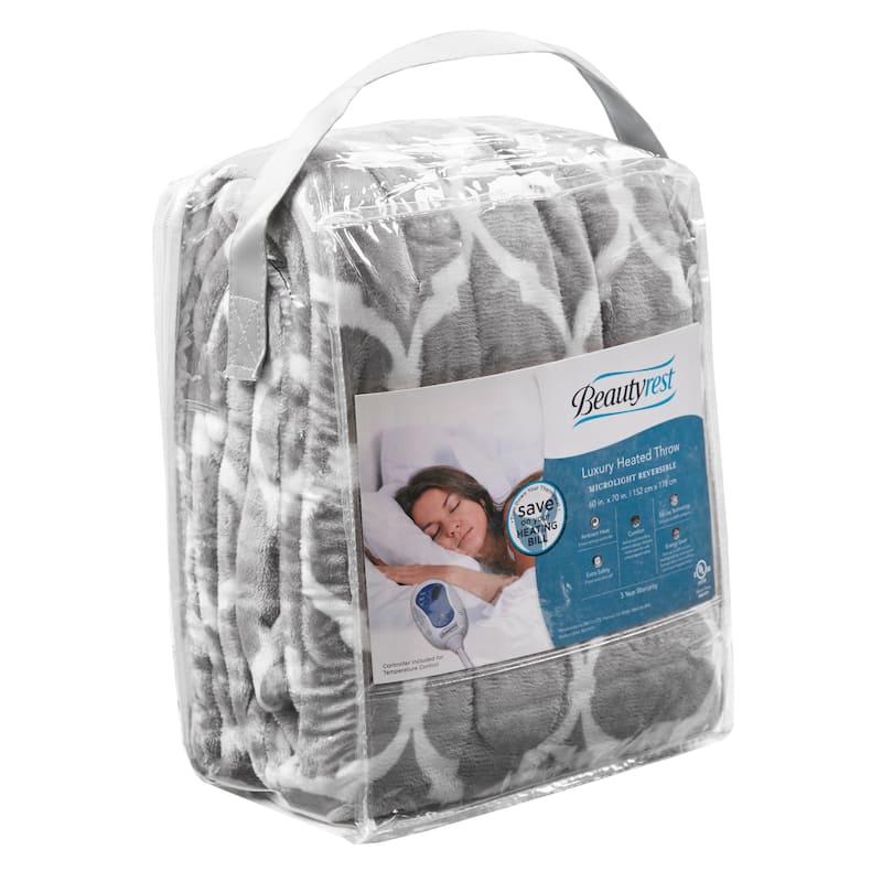 Beautyrest Oversized Heated Ogee Throw