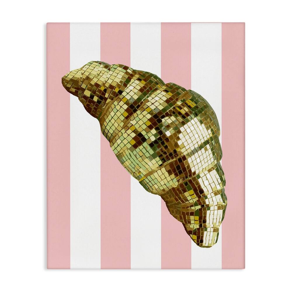 Stupell Disco Croissant & Pink Stripes Canvas Wall Art Design By Lil' Rue