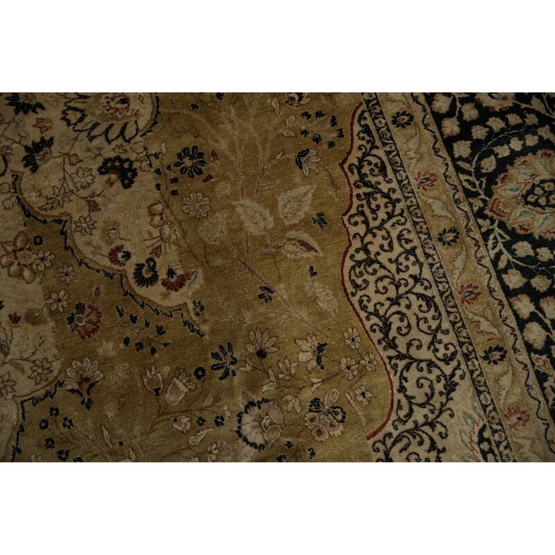 Hand Knotted Oriental 100% Wool Carpet Traditional Floral Yellow & Gold Ziegler Area Rug - 12' 4'' X 9' 0''