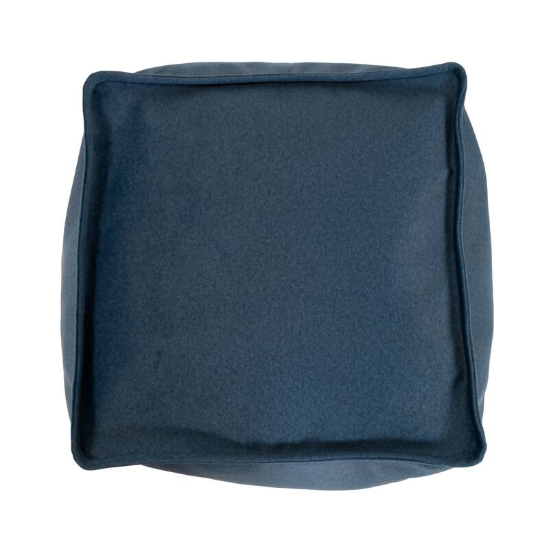 Qiviut Blue Square Pouf
