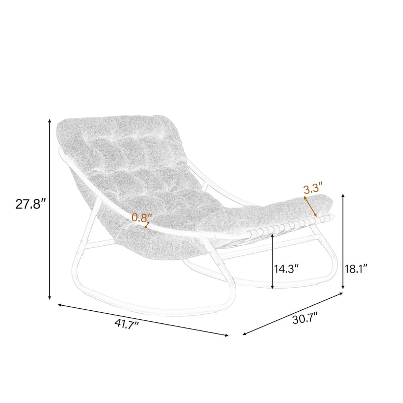 Modern Indoor Outdoor Rocking Chair with Cushion