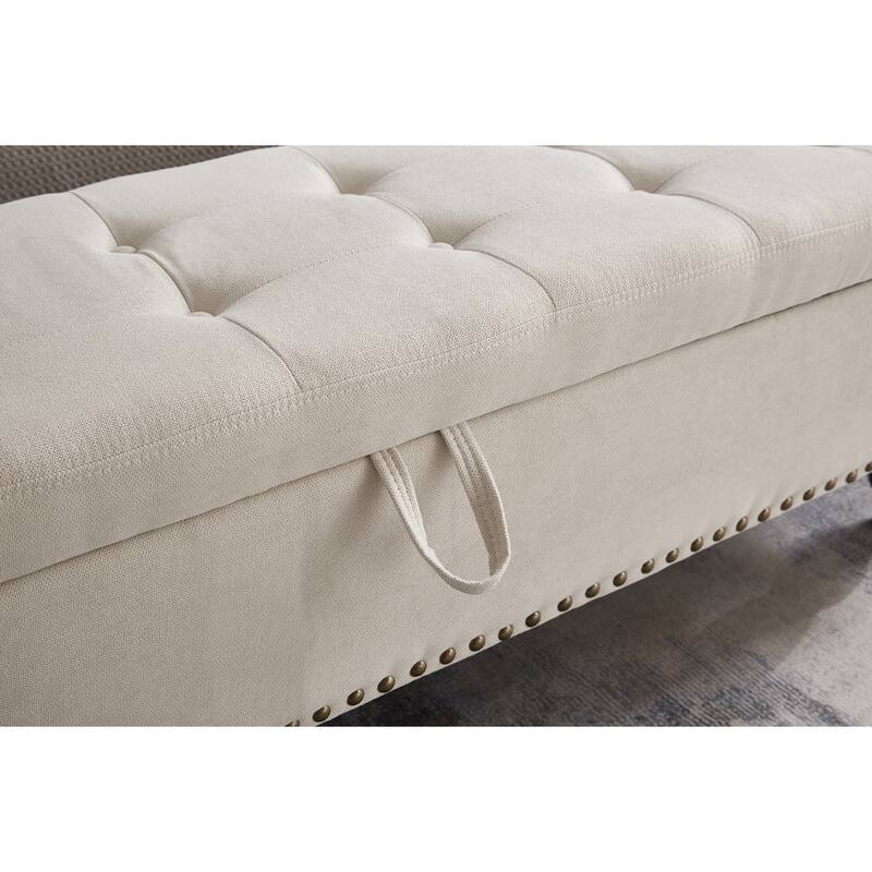 59" Tufted Bed Bench Ottoman with Storage