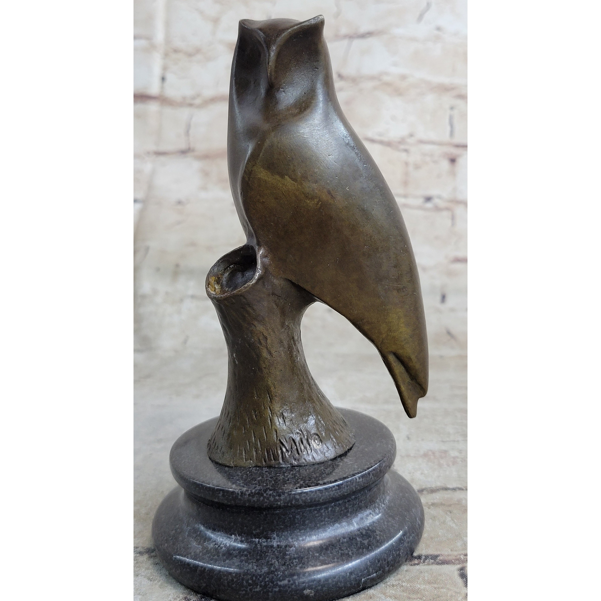 Vienna Bronze Modern Miniature Abstract Owl Bronze Sculpture Statue