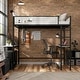 preview thumbnail 23 of 31, Furniture of America Jackson Modern Black Metal Loft Bed with Dual Desks and Closet Rod
