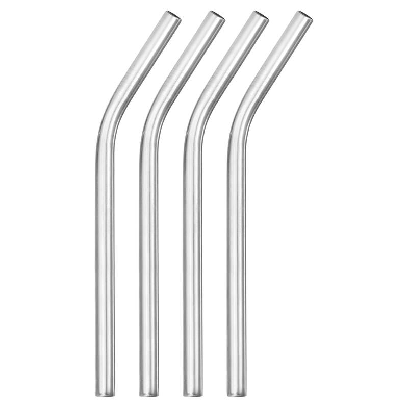 4Pcs 8.46" Long Stainless Steel Straws-Bent for Travel Mugs