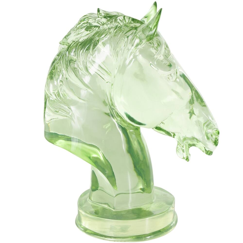 Resin Tinted Horse Decorative Sculpture - Green or Light Blue or Pink