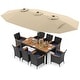 preview thumbnail 3 of 112, Costway 11 PCS Patio Wicker Dining Set with Double-Sided Outdoor - See Details Beige+Navy