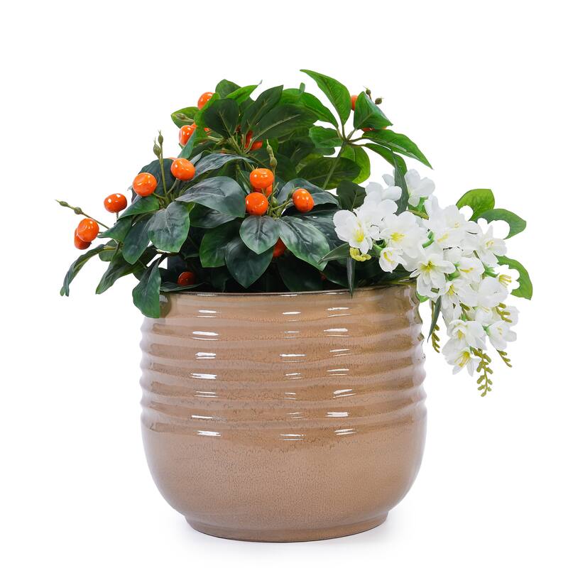 Indoor-Outdoor Handmade Ceramic Planter Set for Succulents and Cacti