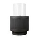 preview thumbnail 2 of 3, A&B Home Ribbed Black Base with Clear Glass Top Fountain