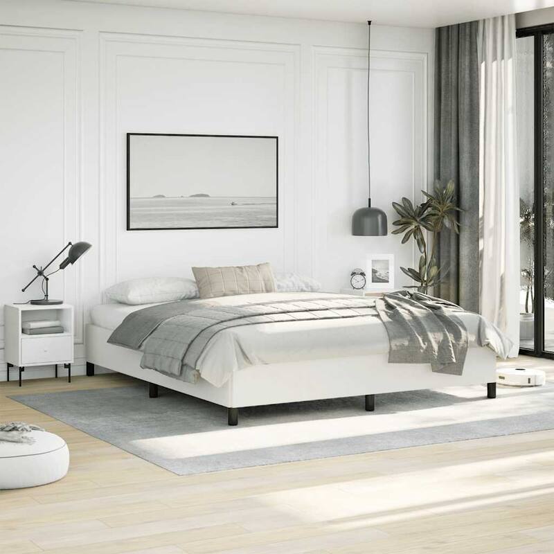 vidaXL Bed Frame, Faux Leather, No Mattress