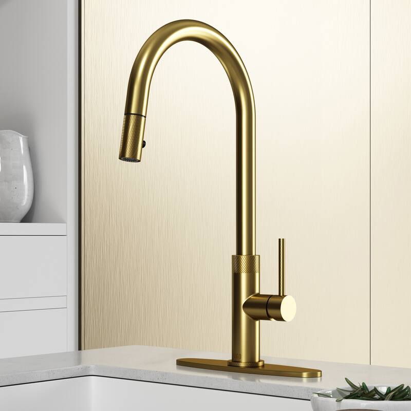 VIGO Bristol 19" H Single Handle Pull-Down Sprayer Kitchen Faucet