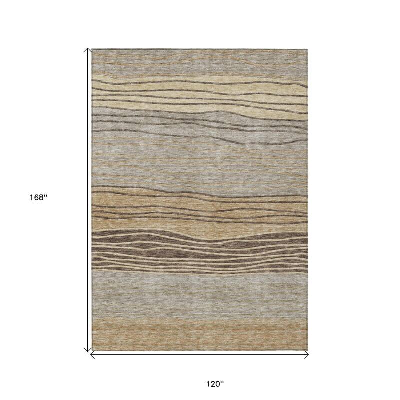 HomeRoots Striped Transitional Rectangle Outdoor Rug