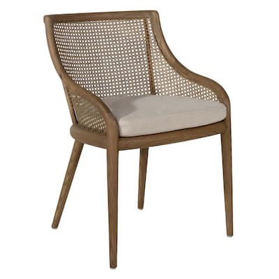 Aston Ash Upholstered Rattan Dining Chair, Medium Brown
