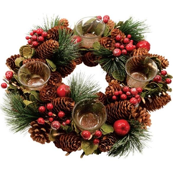 Shop Decoris 621689 Pinecone Berry Christmas Centerpiece 13