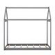 preview thumbnail 6 of 7, Gray Twin Size Wooden House Bed with Roof for Kids, Boys and Girls, Bedroom