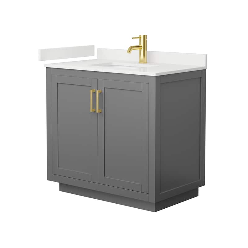 Wyndham Collection WCF292936S-QTZ-UNSMXX Miranda 36" Free Standing