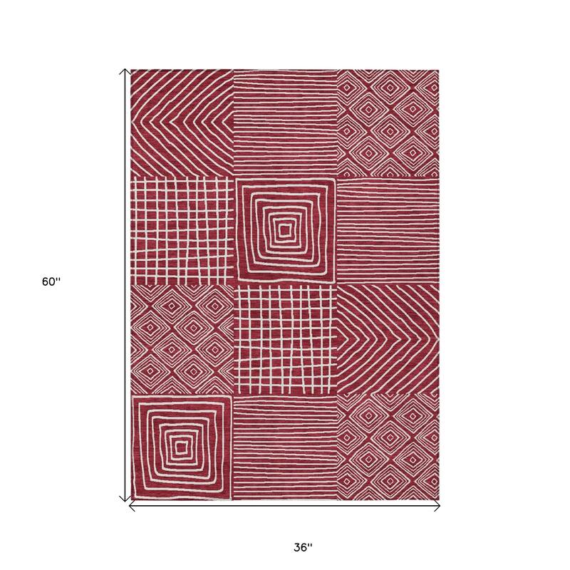 HomeRoots Geometric Transitional Rectangle Outdoor Rug