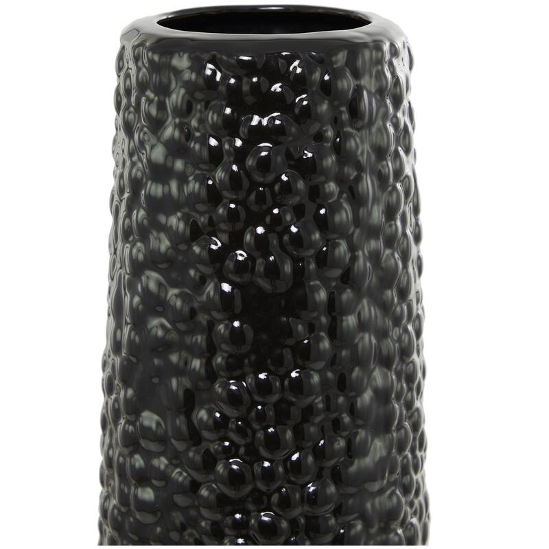Minimalist Ceramic Modern Tall Vase with Bubble Texture - Silver, Black, Gold, White