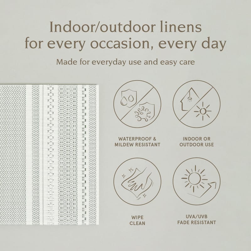 over&back Reversible Woven Placemats - For Indoor & Outdoor Use - Set of 4