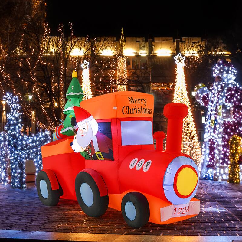 Gymax 8.6 FT Long Christmas Inflatable Train Inflatable Yard - See Details