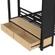 preview thumbnail 9 of 18, Storage Bunk Bed with Shelves, Wardrobe, 2 Drawers and Pegboard, Heavy Duty Metal Bunk Bed Frame, Noise Free, No Box Spring Need