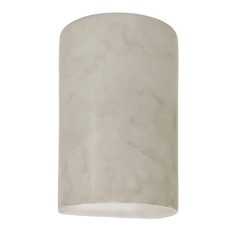 Justice Design Ambiance - Large ADA Cylinder Wall Sconce - Closed Top (Outdoor) - Replaceable Bulb - Antique Patina