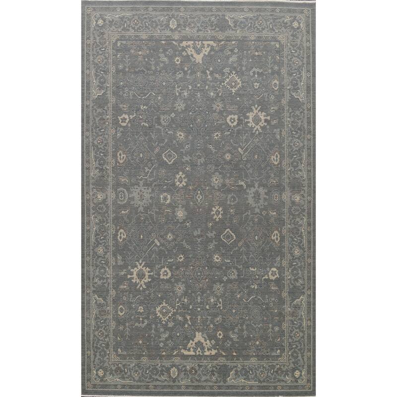 Silver Washed Turkish Ziegler Wool Area Rug Home Decor Carpet - 6'7" x 9'10"