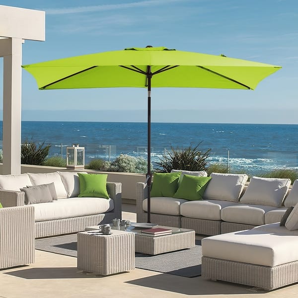 10ft outdoor square steel market patio umbrella square tilt crank Rectangular Patio Umbrella, 6.5', Crank & Push-Button Tilt - On Sale - Bed  Bath & Beyond