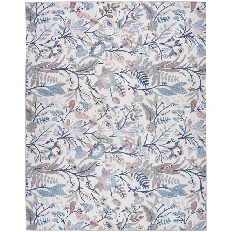 Nourison Washables Indoor Floral Area Rug - 5' 2" x 7' - Multi/Ivory - Rectangle