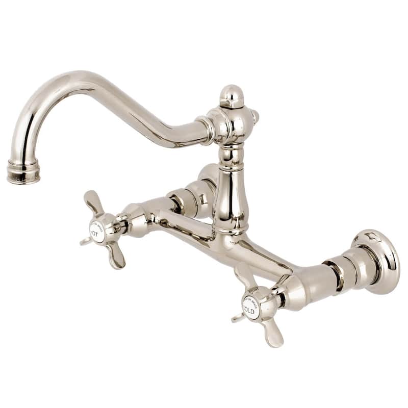 Kingston Brass Essex 1.2 GPM Wall Mounted Bridge Widespread Bathroom