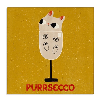Stupell Purrsecco Cat Wine Canvas Wall Art Design By Carrie Cantwell