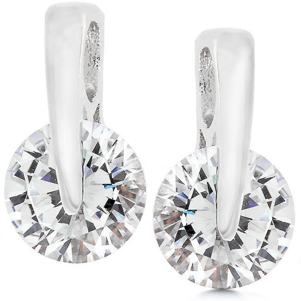 Cubic Zirconia Elegance Earrings - 14 Mm L X 8 Mm W X 7 Mm H
