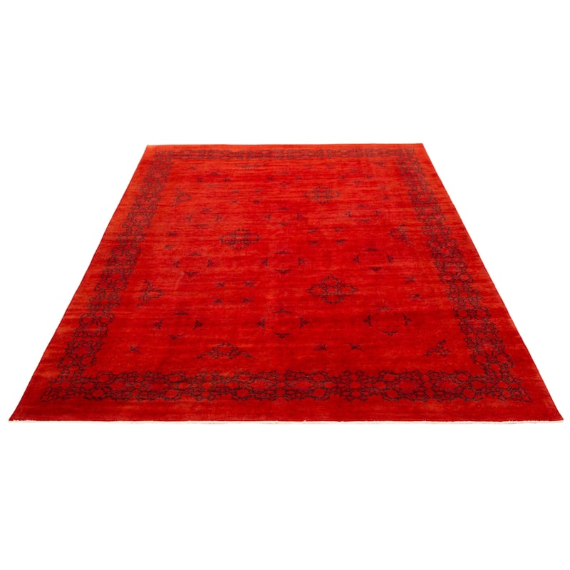 ECARPETGALLERY Hand-knotted Vibrance Red Wool Rug - 9'1 x 11'9