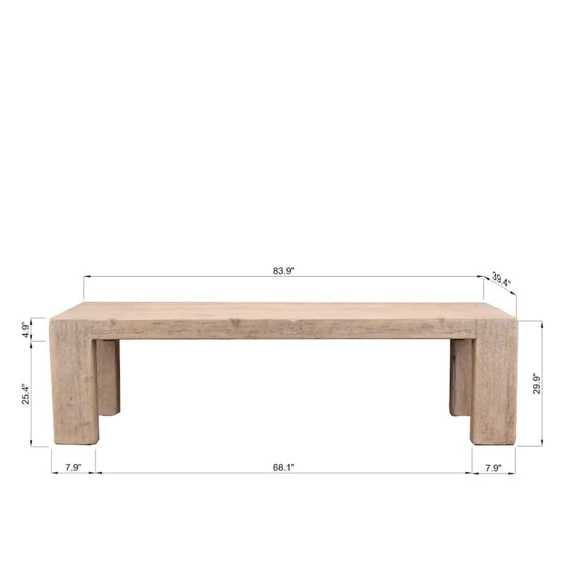84" Long Ravello Dining Table Weathered Natural