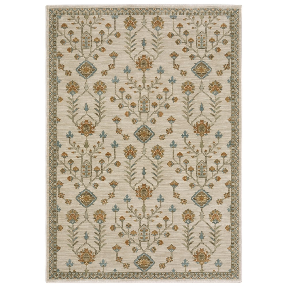 Meadow Global Traditonal Beige/ Rust Area Rug
