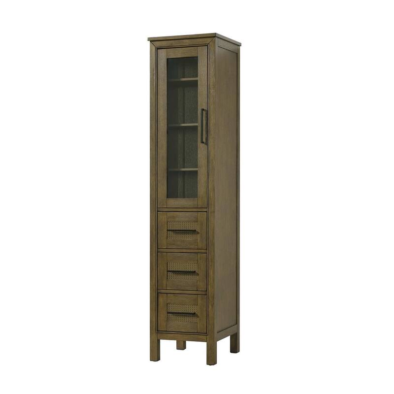 Winslow 16-28 Inch Bath Storage Glass Cabinet