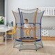 preview thumbnail 2 of 25, Mini Trampoline for Kids with Safety Enclosure Net and Foam Handles