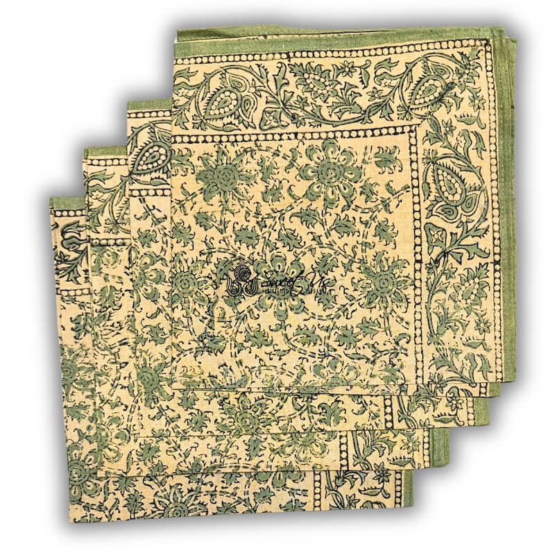 Pretty Daisy Chain Floral Block Print Cotton Tablecloth Collection