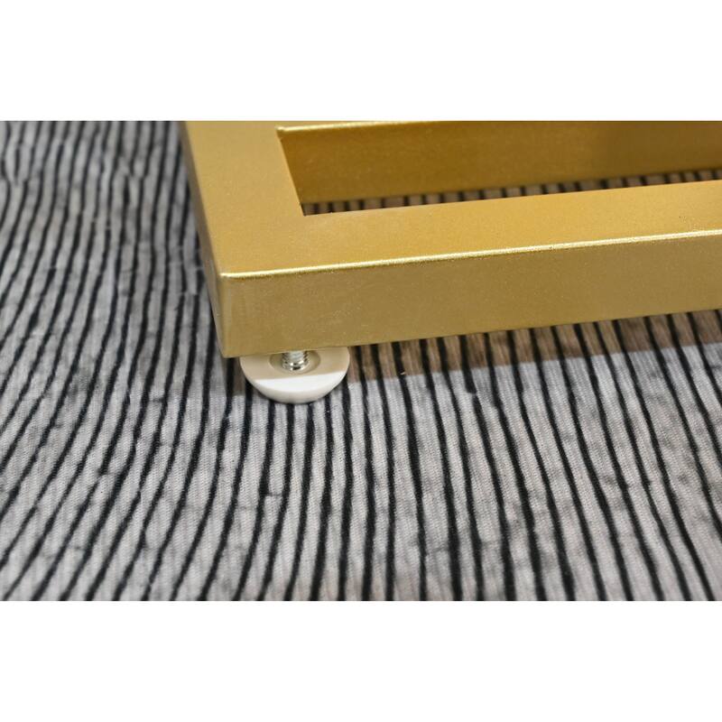 Modern 43.31" Console Table with Wooden Imitation Marble Top for Living Room or Sofa Area Configuration