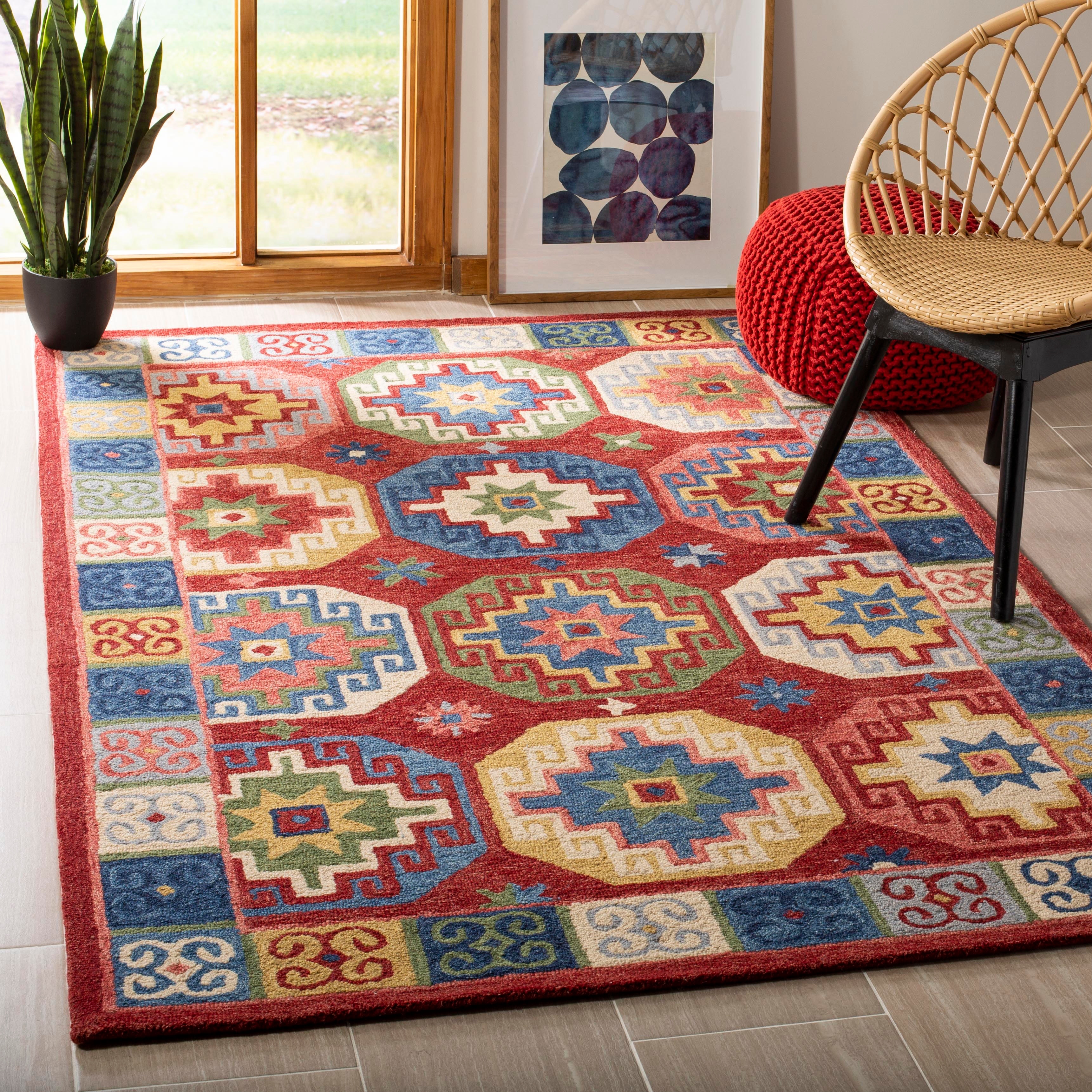SAFAVIEH Handmade Aspen Cheridwen & Eclectic Tribal Wool Rug