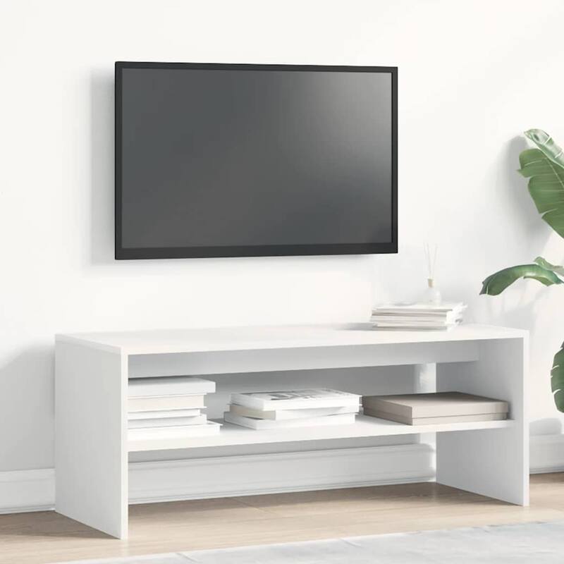 vidaXL TV Cabinet White Engineered wood 39.4 in x 15.7 in x 15.7 in - 15.7 x 39.4 x 15.7 in