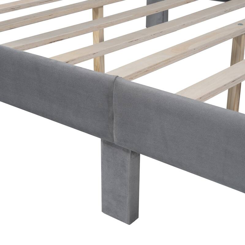 Upholstered Platform Bed with a Big Drawer