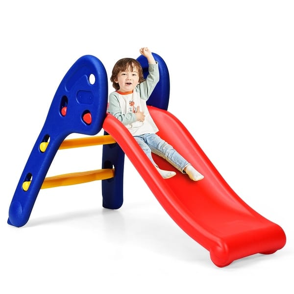 slide 2 of 9, 2 Step Children Folding Plastic Slide - 43" x 21" x 28" Red