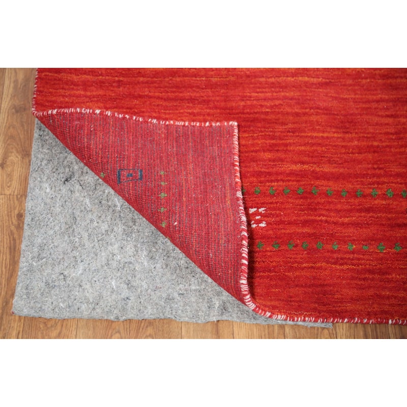 Modern Tribal Gabbeh Indian Rug Handmade Orange Wool Carpet - 4'6" x 6'4"