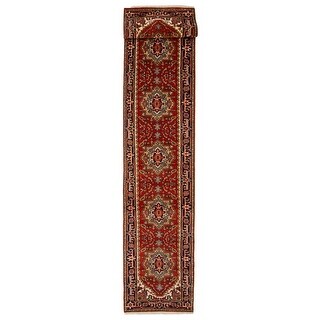 ECARPETGALLERY Hand-knotted Serapi Heritage Red Wool Rug - 2'6 x 21'7