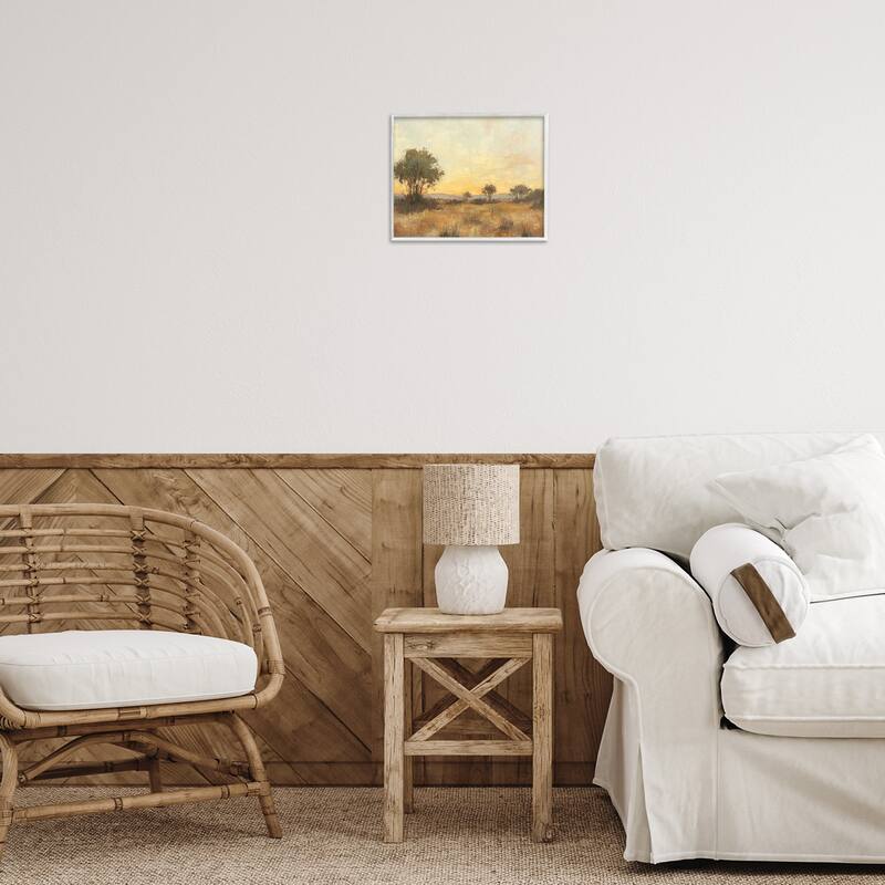 Stupell Honey Hued Horizon Framed Giclee Art Design By Petal Prints Design
