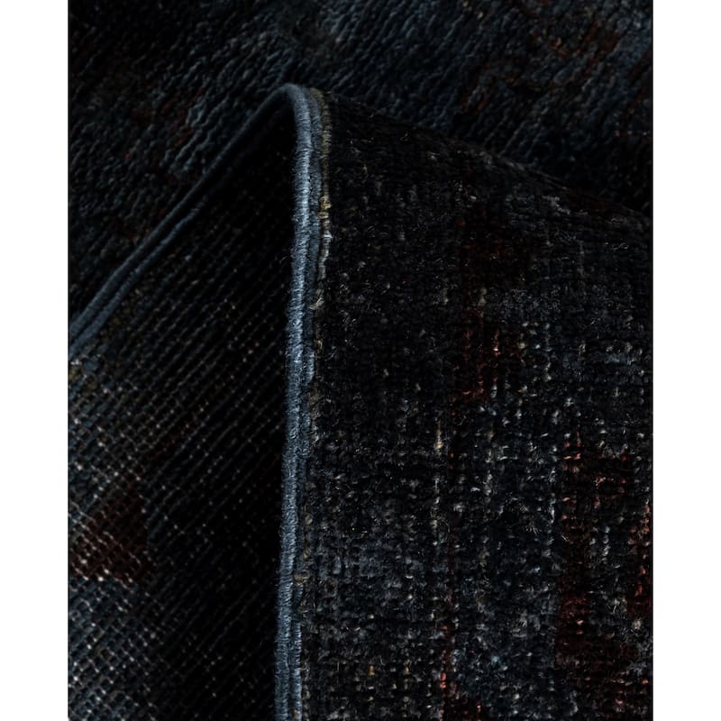 Overdyed One-of-a-Kind Hand-Knotted Area Rug - Black - 3' 0" x 17' 4"